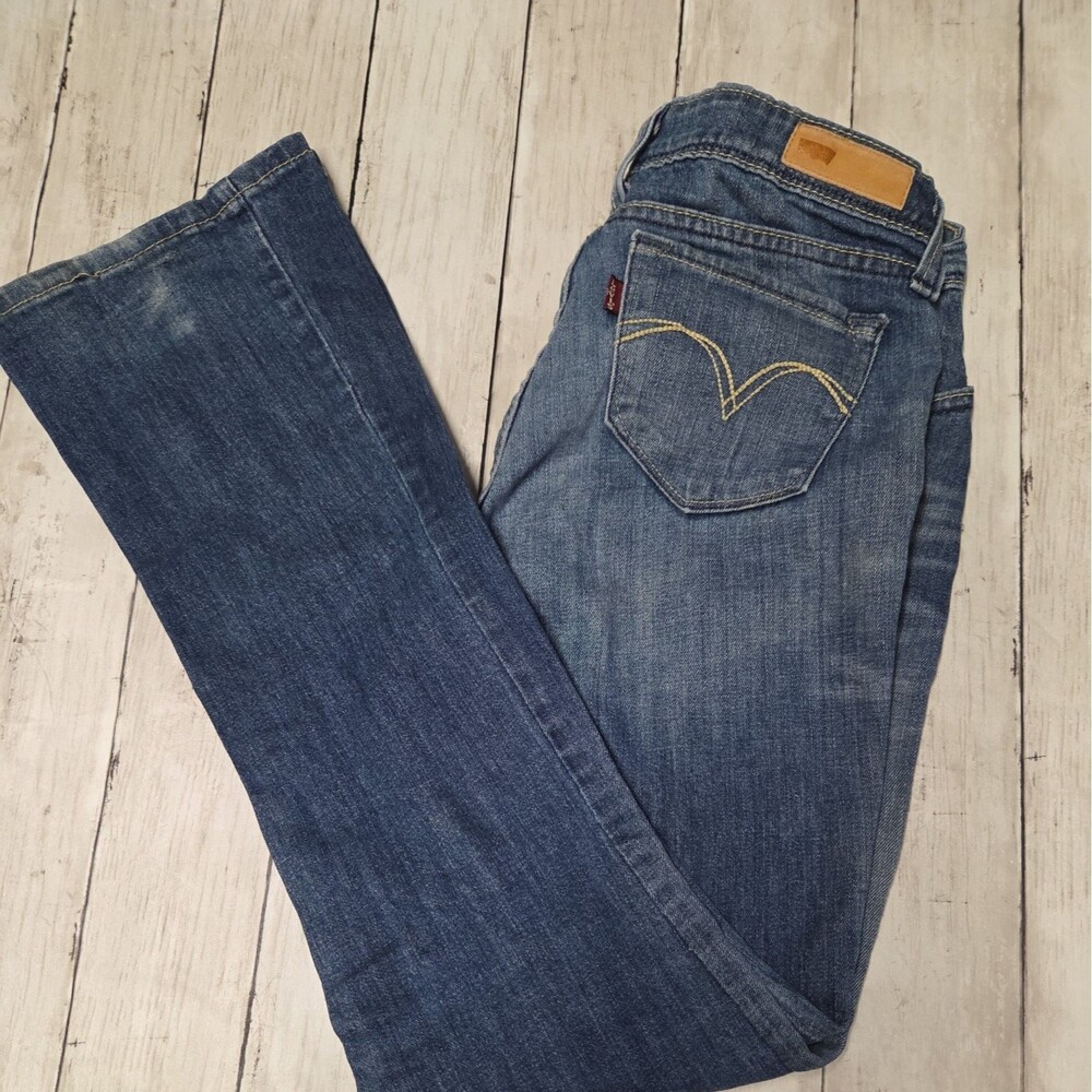 Levi's Bold Curve Junior Classic Bootcut Low Rise Jeans Med Wash Stretch Sz 7M